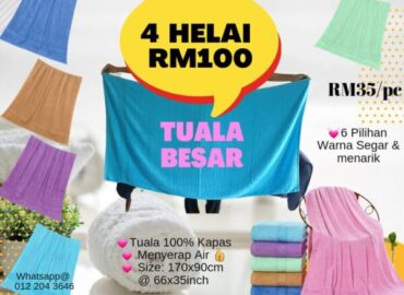 Aulashield Oversized Bath Towels- Pakej 4 Helai RM100